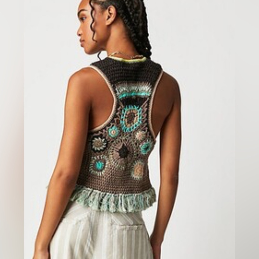 Free People Desert Rose Crochet Vest - Picture 5 of 5